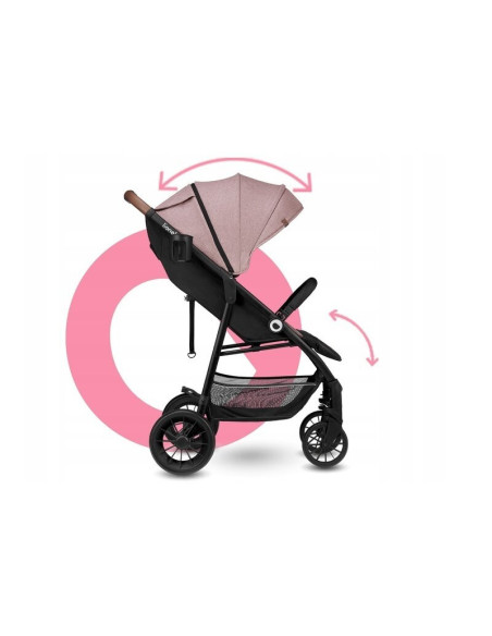 BN-LO-ZOEY_PINK_ROSE,Lionelo - Carucior sport Zoey, De la nastere, Cu accesorii, Cadru din aluminiu, 0- 15 kg, Conform cu standa