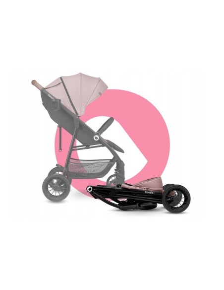 BN-LO-ZOEY_PINK_ROSE,Lionelo - Carucior sport Zoey, De la nastere, Cu accesorii, Cadru din aluminiu, 0- 15 kg, Conform cu standa