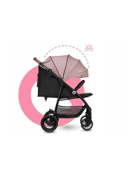 BN-LO-ZOEY_PINK_ROSE,Lionelo - Carucior sport Zoey, De la nastere, Cu accesorii, Cadru din aluminiu, 0- 15 kg, Conform cu standa