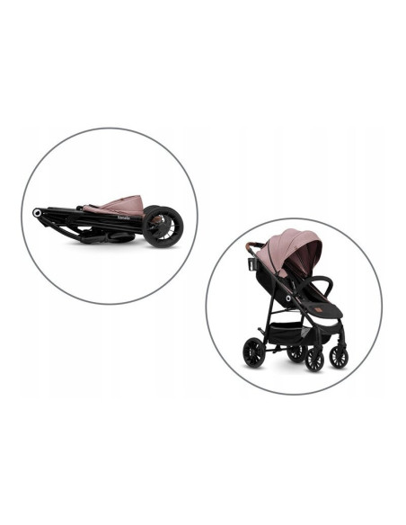 BN-LO-ZOEY_PINK_ROSE,Lionelo - Carucior sport Zoey, De la nastere, Cu accesorii, Cadru din aluminiu, 0- 15 kg, Conform cu standa