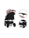 BN-LO-ZOEY_PINK_ROSE,Lionelo - Carucior sport Zoey, De la nastere, Cu accesorii, Cadru din aluminiu, 0- 15 kg, Conform cu standa