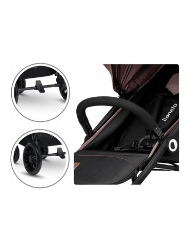BN-LO-ZOEY_PINK_ROSE,Lionelo - Carucior sport Zoey, De la nastere, Cu accesorii, Cadru din aluminiu, 0- 15 kg, Conform cu standa