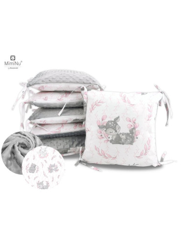 BN-6426972006675,MimiNu - Aparatoare cu 6 pernute modulare, Cu doua fete, Cu fermoar, Cu husa detasabila si lavabila, Pentru pat