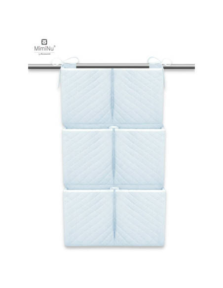 BN-6426972006798,MimiNu - Organizator matlasat din catifea moale, Pentru patut, Cu 6 compartimente, Cu doua panglici, Materiale 