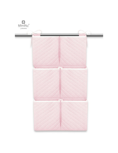 BN-6426972006804,MimiNu - Organizator matlasat din catifea moale, Pentru patut, Cu 6 compartimente, Cu doua panglici, Materiale 