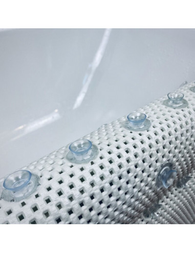 BN-438692,Petite&Mars - Covoras XXL de baie antialunecare cu ventuze Harry, Dreptunghiular, Antiderapant, 91x43 cm, Alb