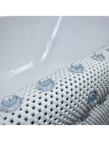 BN-438692,Petite&Mars - Covoras XXL de baie antialunecare cu ventuze Harry, Dreptunghiular, Antiderapant, 91x43 cm, Alb