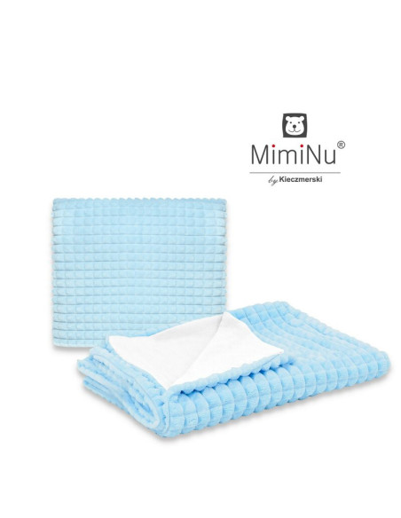 BN-6426972007115,MimiNu - Set paturica 75x100 cm si perna 40x40 cm, Material certificat Oeko Tex Standard 100, Minky Blue