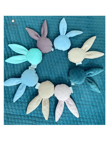 BN-6426972007139,MimiNu - Jucarie zornaitoare din catifea matlasata, Material certificat Oeko Tex Standard 100, Mini Bunny, Magn