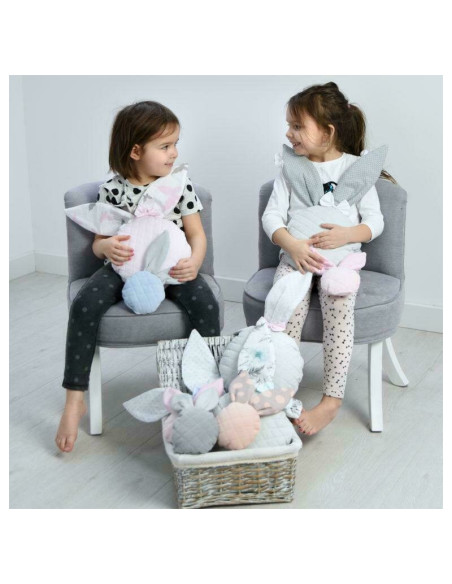 BN-6426972007160,MimiNu - Jucarie zornaitoare din catifea matlasata, Material certificat Oeko Tex Standard 100, Mini Bunny, Pink