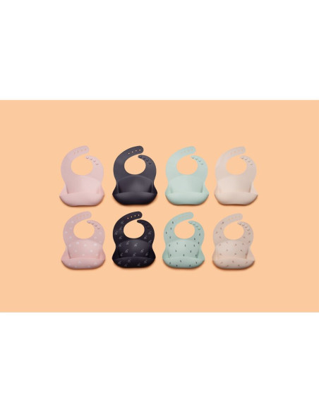BN-706112,Petite&Mars - Baveta moale Sam, Din silicon, Cu rezervor, Fara BPA, PVC si Ftalati, Gri
