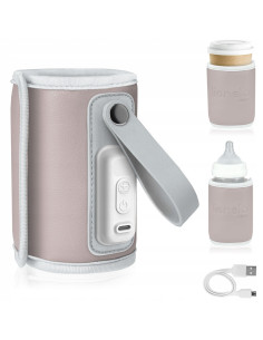 BN-LOC-THERMUP-GO_PINK_BABY,Lionelo - Incalzitor biberoane ThermUp Go, Portabil, Temperatura constanta pana la 24 h, Incarcare U 2