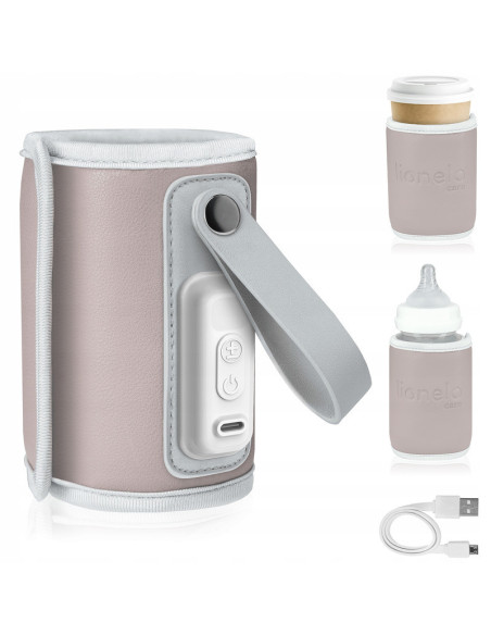 BN-LOC-THERMUP-GO_PINK_BABY,Lionelo - Incalzitor biberoane ThermUp Go, Portabil, Temperatura constanta pana la 24 h, Incarcare U