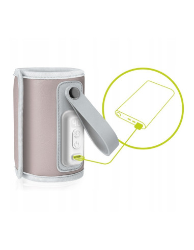 BN-LOC-THERMUP-GO_PINK_BABY,Lionelo - Incalzitor biberoane ThermUp Go, Portabil, Temperatura constanta pana la 24 h, Incarcare U