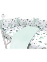 BN-6426972008204,MimiNu - Lenjerie patut 3 piese, Cu protectie laterala, Din bumbac certificat Oeko Tex Standard 100, Pentru pat