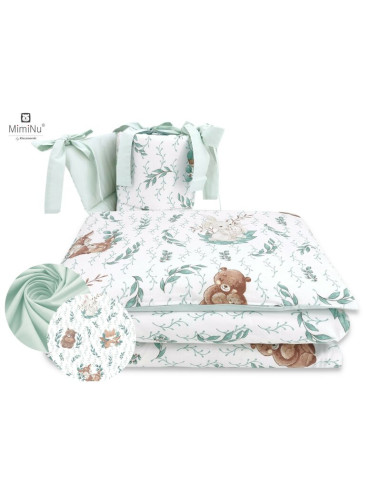 BN-6426972008211,MimiNu - Lenjerie patut 3 piese, Cu protectie laterala, Din bumbac certificat Oeko Tex Standard 100, Pentru pat BN-6426972008211,MimiNu - Lenjerie patut 3 piese, Cu protectie laterala, Din bumbac certificat Oeko Tex Standard 100, Pentru pat