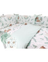 BN-6426972008211,MimiNu - Lenjerie patut 3 piese, Cu protectie laterala, Din bumbac certificat Oeko Tex Standard 100, Pentru pat