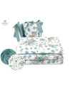 BN-6426972008235,MimiNu - Lenjerie patut 3 piese, Cu protectie laterala, Din bumbac certificat Oeko Tex Standard 100, Pentru pat