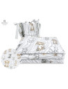 BN-6426972008259,MimiNu - Lenjerie patut 3 piese, Cu protectie laterala, Din bumbac certificat Oeko Tex Standard 100, Pentru pat