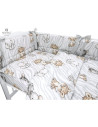 BN-6426972008259,MimiNu - Lenjerie patut 3 piese, Cu protectie laterala, Din bumbac certificat Oeko Tex Standard 100, Pentru pat