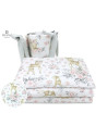 BN-6426972008266,MimiNu - Lenjerie patut 3 piese, Cu protectie laterala, Din bumbac certificat Oeko Tex Standard 100, Pentru pat