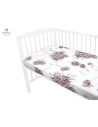 BN-6426972008280,MimiNu - Cearceaf cu elastic pentru patut 120X60 cm, Din bumbac certificat Oeko Tex Standard 100, Peonie Plum