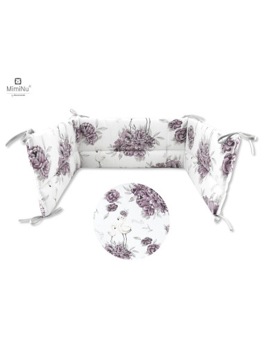 BN-6426972008273,MimiNu - Aparatoare pentru patut 120x60 cm, Din bumbac certificat Oeko Tex Standard 100, Cu inaltimea de 30 cm,