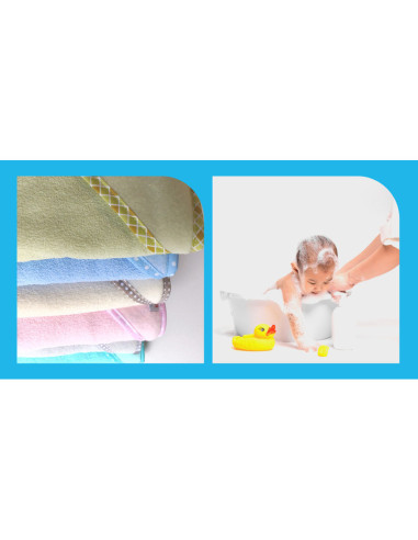 BN-QM_BOC0035,Qmini - Prosop cu gluga, Din bumbac, 80x80 cm, Pink