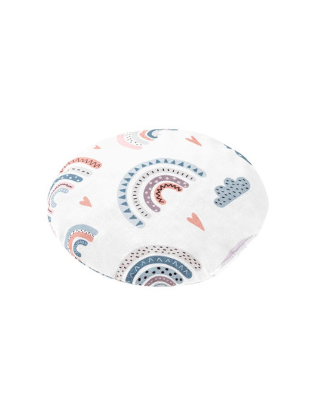 QM_BOC0205,Qmini - Pernuta anticolici umpluta cu samburi de cirese, Cu husa din bumbac, Diametru 14 cm, Rainbow