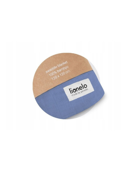 BN-LO-BAMBOO_SWADDLE_BLUE_DENIM,Lionelo - Paturica multifunctionala de infasat, Din bambus, 120x120 cm, Albastru