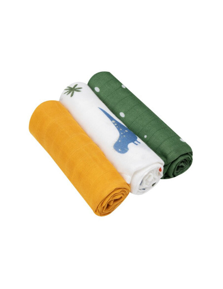 BN-LO-DINO_BAMBOO_BOX_MULTICOLOR,Lionelo - Set 3 scutece multifunctionale Dino, Din Bambus, 70x70 cm, Multicolor