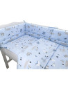 BN-6426972008563,Qmini - Lenjerie patut 3 piese, Cu protectie laterala, Din bumbac certificat Oeko Tex Standard 100, Pentru patu
