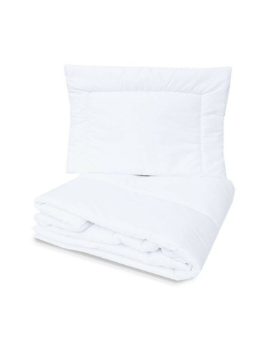 BN-6426972008686,Qmini - Set pilota si perna pentru patut, Din bumbac certificat Oeko Tex Standard 100, Perna 40x60cm, Pilota 10