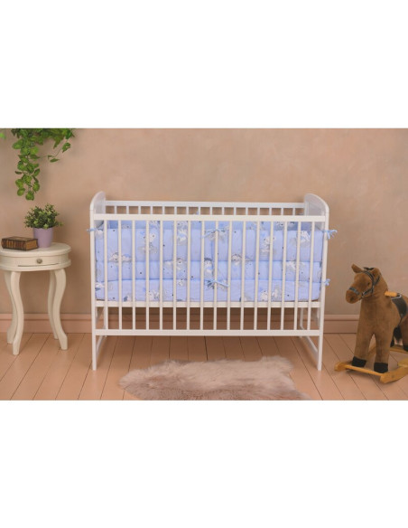 BN-QMTIMH01AL,Qmini - Patut din lemn Timmi Heart 120x60 cm, Din lemn de pin si mdf, Stabil si rezistent, Inaltime saltea reglabi