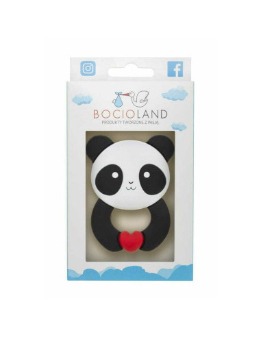 BN-BOC0511,Bocioland - Jucarie de dentitie din silicon moale, Usoara, Bfa Free, Ursulet Panda
