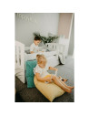 BN-YappyLux_white,Patut junior cu sertar compartimentat YappyLux din lemn, Cu laterala de protectie, YappyKids, 160x80 cm, Alb