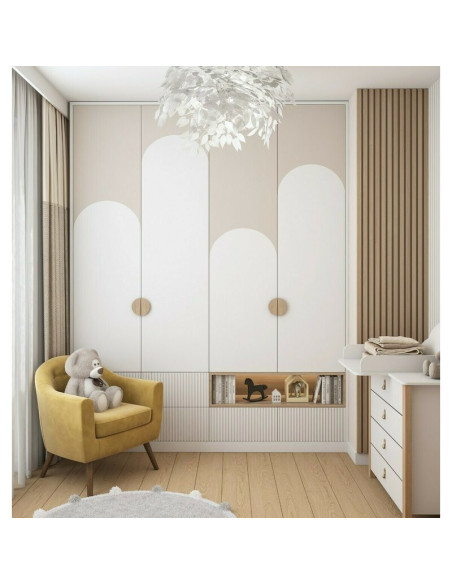 BN-YAPPYDRESSERETUDE_WHITE,Comoda de infasat YappyEtude din lemn, Cu patru sertare, Cu blat de infasat detasabil, YappyKids, 89x