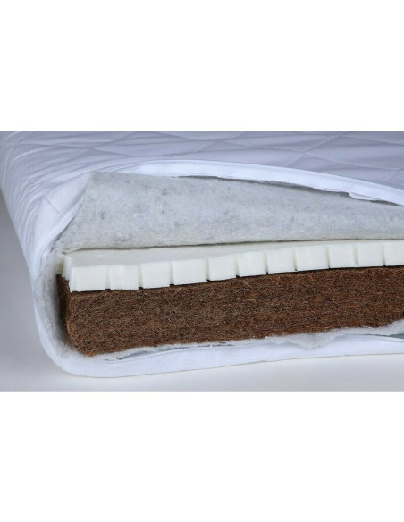 BN-YAPPYLATEX_160X80,Saltea pentru patut YappyLatex din cocos si latex, YappyKids, 160x80x9 cm, Alb