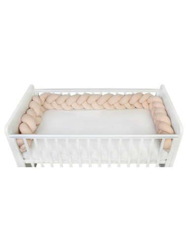BN-YAPPYGUM_240_BEIGE,Protectie laterala pentru patut, Tip Bumper impletit YappyGum, Utilizabil si ca baby nest, Din tricot, Yap