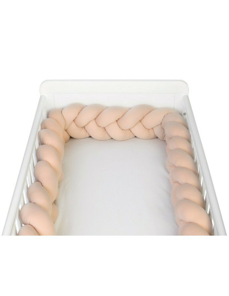 BN-YAPPYGUM_240_BEIGE,Protectie laterala pentru patut, Tip Bumper impletit YappyGum, Utilizabil si ca baby nest, Din tricot, Yap