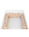 BN-YAPPYGUM_240_BEIGE,Protectie laterala pentru patut, Tip Bumper impletit YappyGum, Utilizabil si ca baby nest, Din tricot, Yap