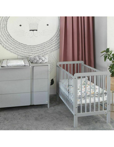 BN-YappyNordGrey,Saltea de infasat YappyNordGrey cu doua cearceafuri impermeabile, YappyKids, 73x55 cm, Gri