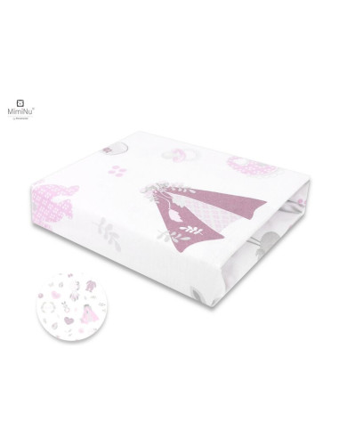 BN-6426972009126,MimiNu - Cearceaf cu elastic pentru patut 140X70 cm, Din bumbac certificat Oeko Tex Standard 100, Baby Shower P
