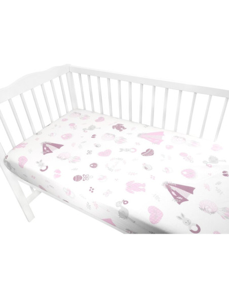 BN-6426972009126,MimiNu - Cearceaf cu elastic pentru patut 140X70 cm, Din bumbac certificat Oeko Tex Standard 100, Baby Shower P
