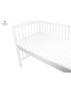 BN-6426972009249,MimiNu - Cearceaf cu elastic pentru patut 140X70 cm, Din bumbac certificat Oeko Tex Standard 100, Mini Gray Sta 2