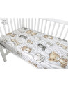BN-6426972009300,MimiNu - Cearceaf cu elastic pentru patut 140X70 cm, Din bumbac certificat Oeko Tex Standard 100, Safari Natura