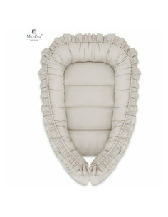 BN-5907501433007,MimiNu - Cosulet bebelus pentru dormit, Baby Nest 55 x 75 cm, Cu Volanase, Husa 100% bumbac, Din bumbac certifi