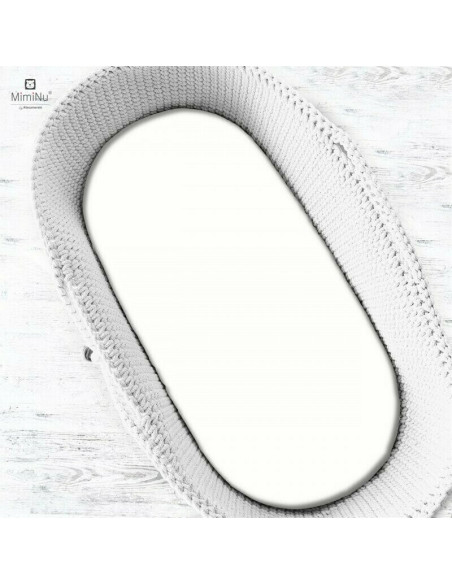 BN-5902021280322,MimiNu - Cearceaf cu elastic pentru landou, carucior si cosulet, 80x35 cm, Din Jerseu, Material certificat Oeko