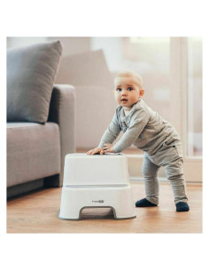 BN-42332,Scaunel Inaltator WC in Doua Trepte, Suprafata antiderapanta, FreeON, White & Grey 2