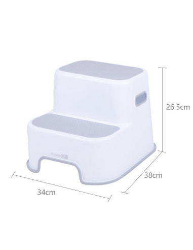 BN-42332,Scaunel Inaltator WC in Doua Trepte, Suprafata antiderapanta, FreeON, White & Grey BN-42332,Scaunel Inaltator WC in Doua Trepte, Suprafata antiderapanta, FreeON, White & Grey